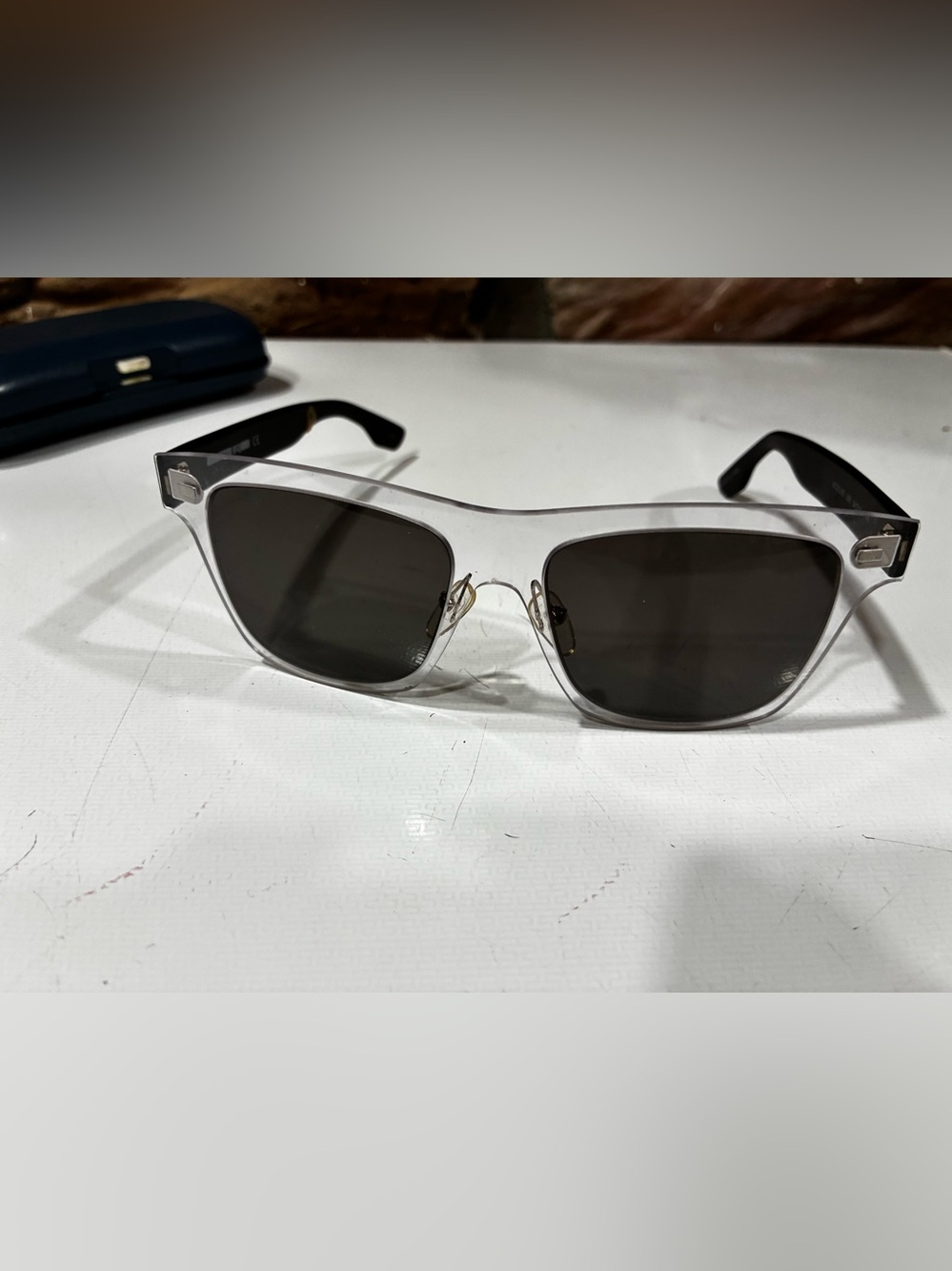 McQ Alexander McQueen Sunglasses MQ0008S 006 Translucent Black 54[]16-140